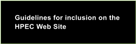 Guidelines for inclusion on the HPEC Web Site